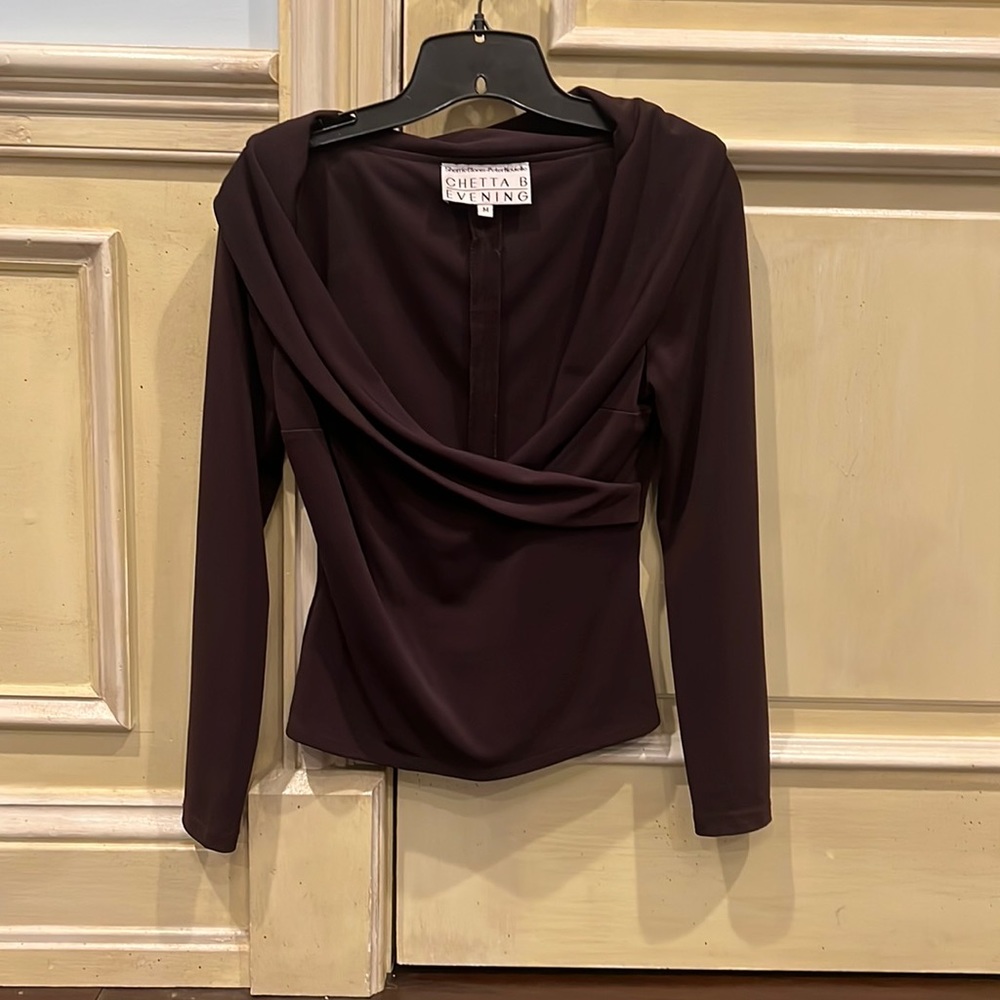 SherrieBloom Peter Noviello Chetta B Evening Women Brown Top